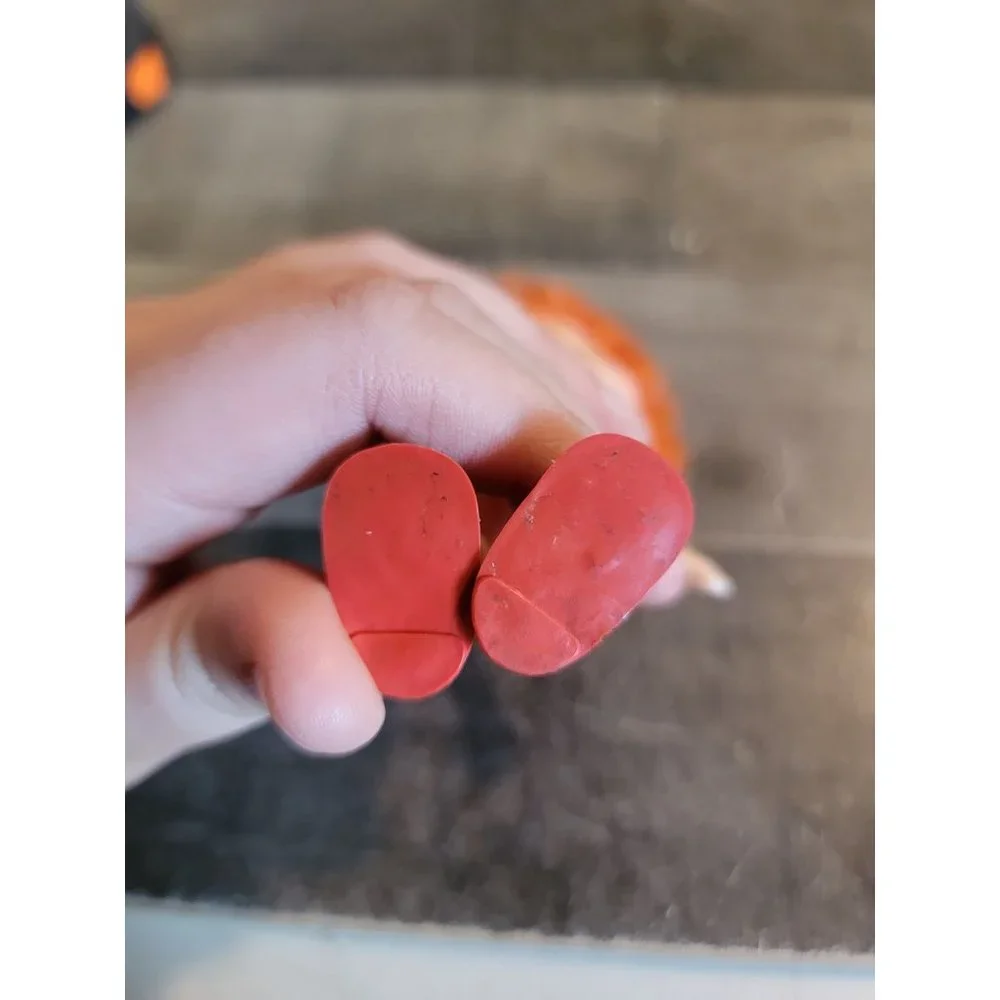 Orange hair girl pink overall doll toy‎ figure